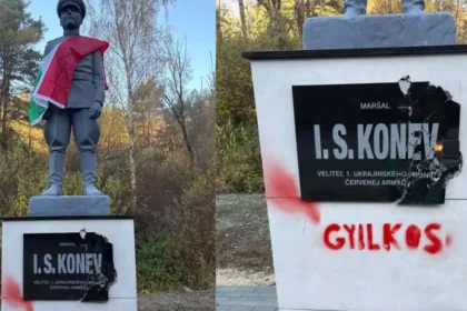 Vandali popísali sochu generála Koneva v Kružlovej, autor diela podáva trestné oznámenie
