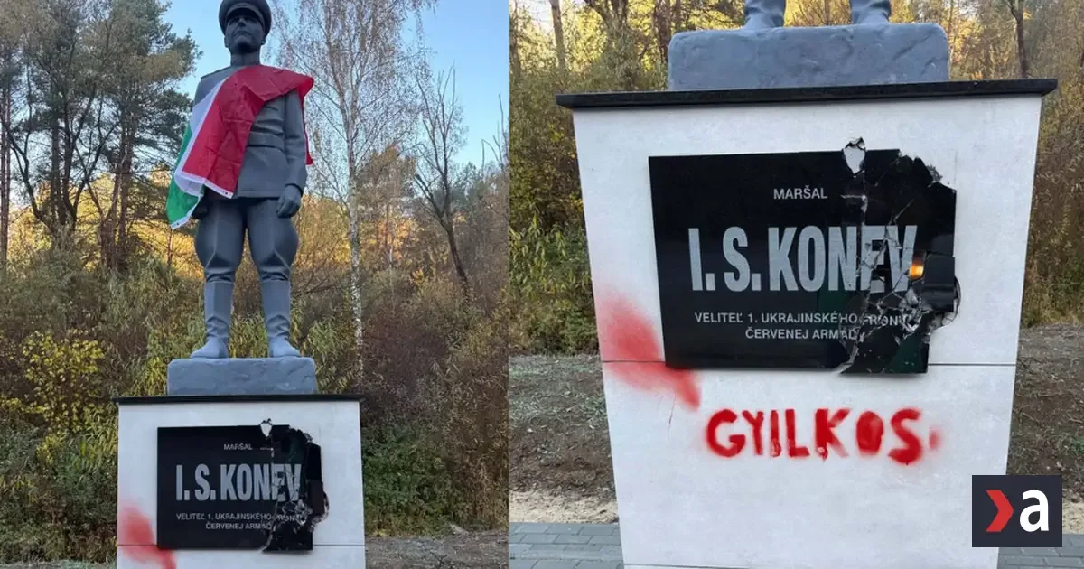 Vandali popísali sochu generála Koneva v Kružlovej, autor diela podáva trestné oznámenie